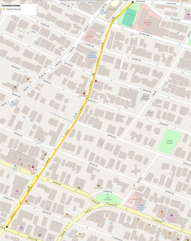 Cierre parcial calle 82