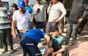 Accidente dde tránsito en Naranja deja un joven motociclista lesionado