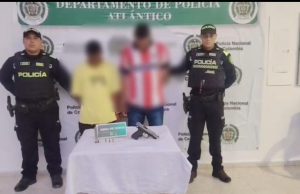 Capturadas en flagrancia dos personas por el delito de porte ilegal de armas de fuego en Palmar de Varela