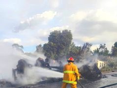 Bomberos controlan emergencia en El Piñal tras trágico accidente de tractocamión cargado con gasolina