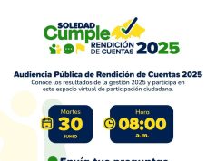 Alcaldía de Soledad invita a la ciudadanía a participar en la Audiencia Pública de Rendición de Cuentas 2025