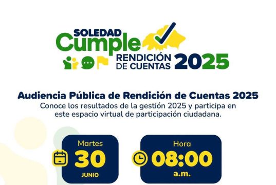 Alcaldía de Soledad invita a la ciudadanía a participar en la Audiencia Pública de Rendición de Cuentas 2025