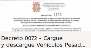 Alcaldía de Sabanalarga restringe circulación de carga pesada y fija horario para cargue y descargue